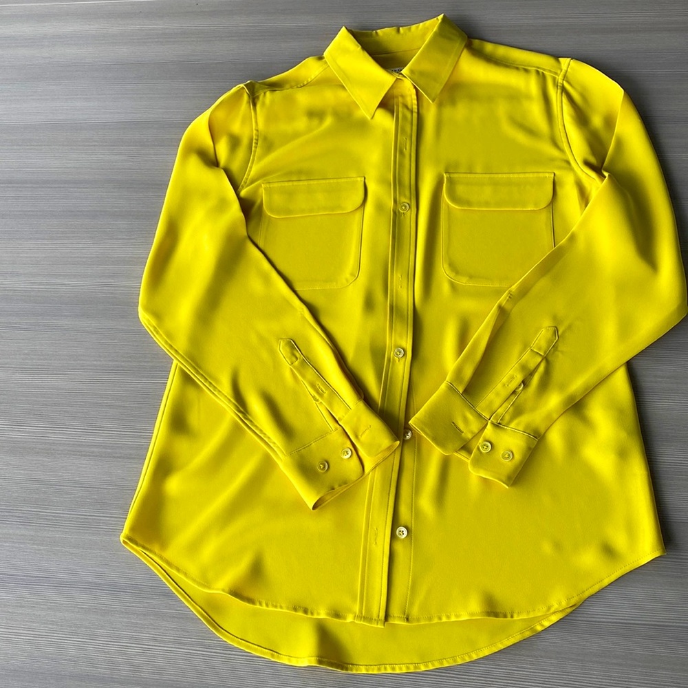 Equipment bright yellow blouse size M